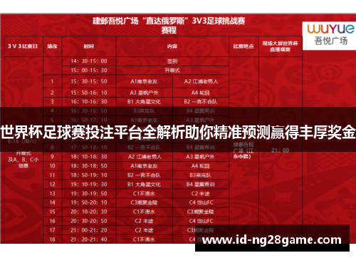 世界杯足球赛投注平台全解析助你精准预测赢得丰厚奖金